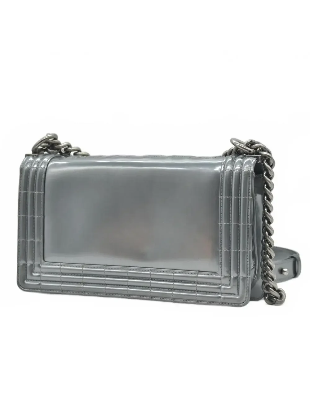 2012 Chanel Medium Boy Electric Patent Leather Logo CC Flap